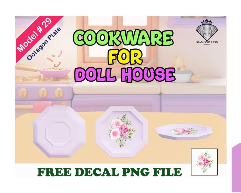 Octagon Dinner Plate with Free Decal