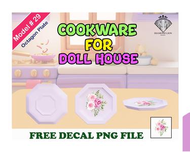 Octagon Dinner Plate with Free Decal