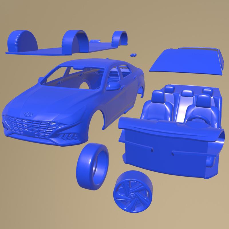 Hyundai Elantra N-Line 2021 PRINTABLE CAR IN SEPARATE PARTS