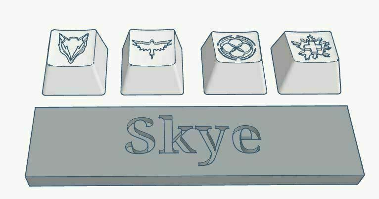 Valorant Skye Abilities Custom Keycaps Debossed Design