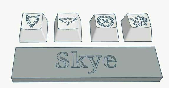 Valorant Skye Abilities Custom Keycaps Debossed Design