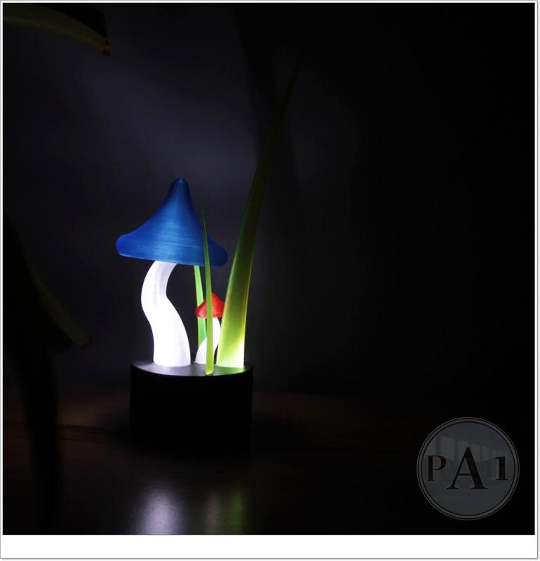 Nature Grass and Shrooms LED lamp