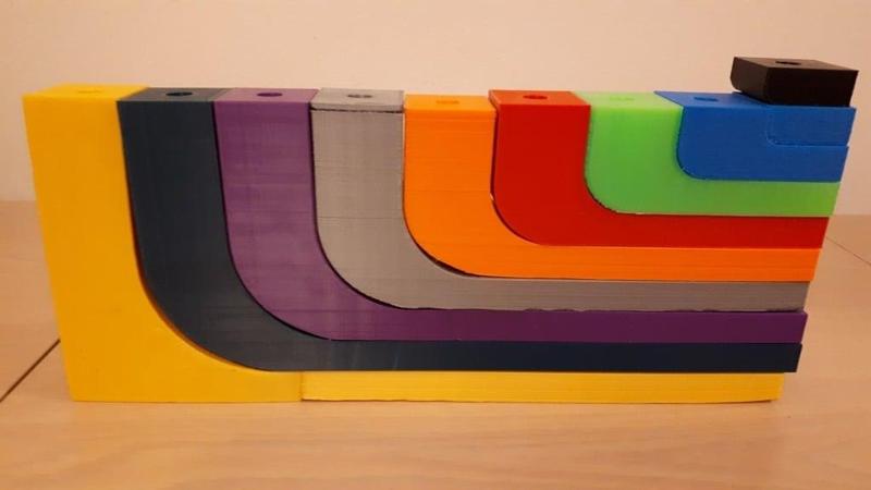 Menorah rectangular - print in parts (Chanukia)