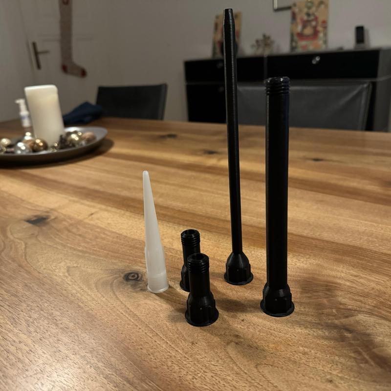 Extra long cartridge tips / nozzles plus extensions