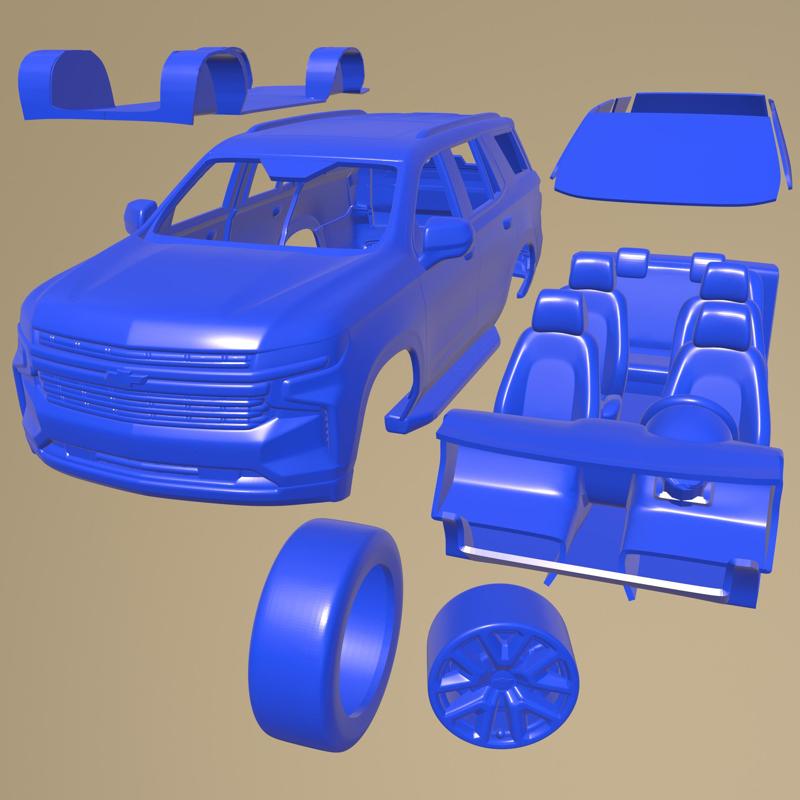 Chevrolet Tahoe Rst 2021 PRINTABLE CAR IN SEPARATE PARTS