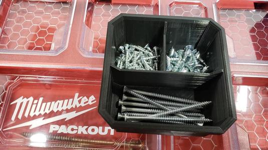 Milwaukee Low Profile Packout 3 Compartment Bin with "T" divider