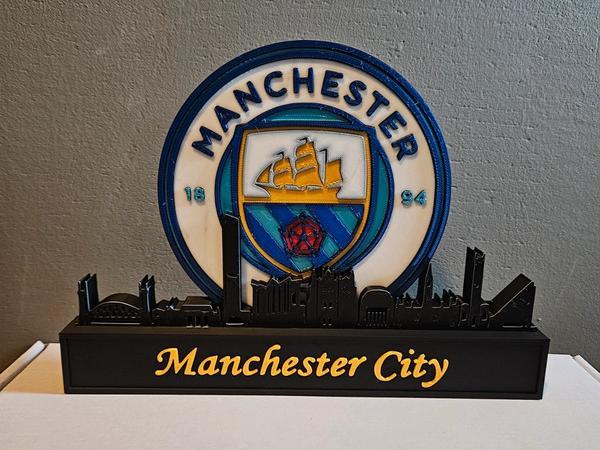 manchester city with skyline