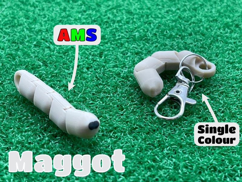 Maggot - Articulated Fidget Toy & Keychain