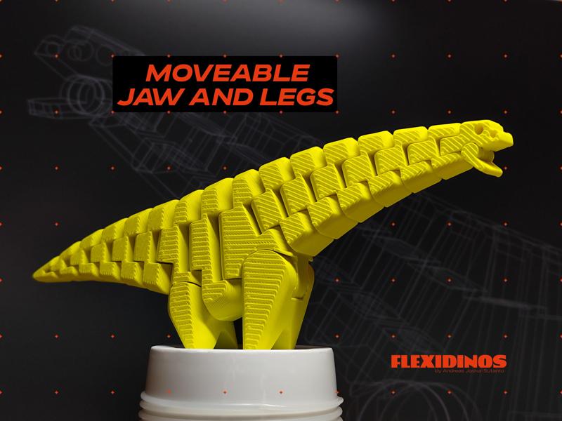 FlexiDinos FINAL VERSION: Ginko the flexi Brachiosaurus print in place articulated dinosaur