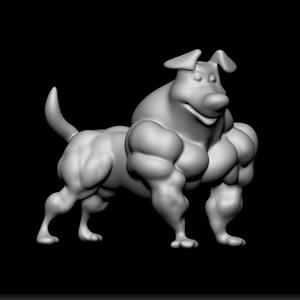 dog bodybuilding - Cartoon Dog Muscle - Dog Bodybuilder - big dog toon funny - Muscular dog