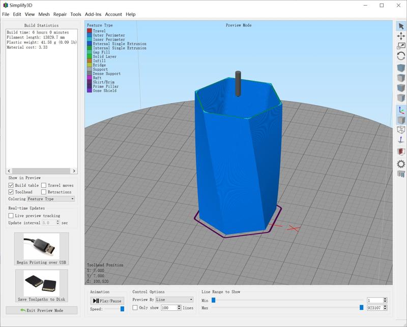 Hexagon Pencil Holder/Brush Pot