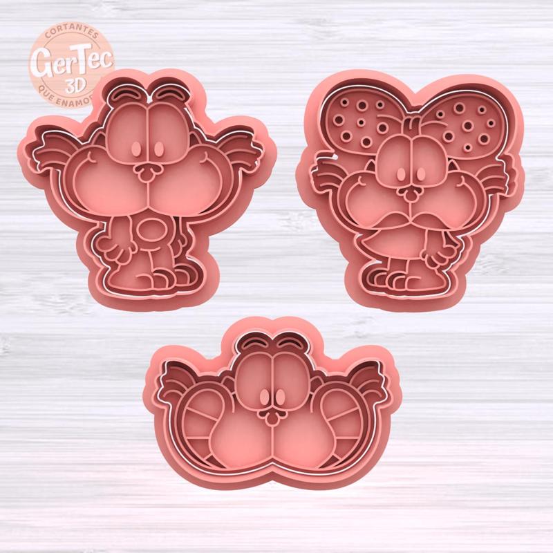 SET GATURRO X3 Cutter with Stamp / Cookie Cutter