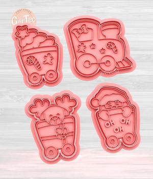 SET CHRISTMAS TRAIN Cutter with Stamp / Cookie Cutter SET TRAIN CHRISTMAS