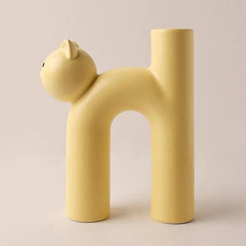 Cat Vase & Holder With 3D Stl File, Flower Pot STL File, Decorative Vase, Candle Holder, Desk Organizer, Cat Figure, Cat 3D