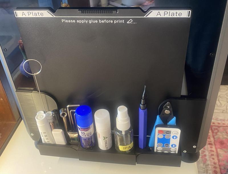 Combined built plate, tool and accessories holder for Creality K1/K1C.