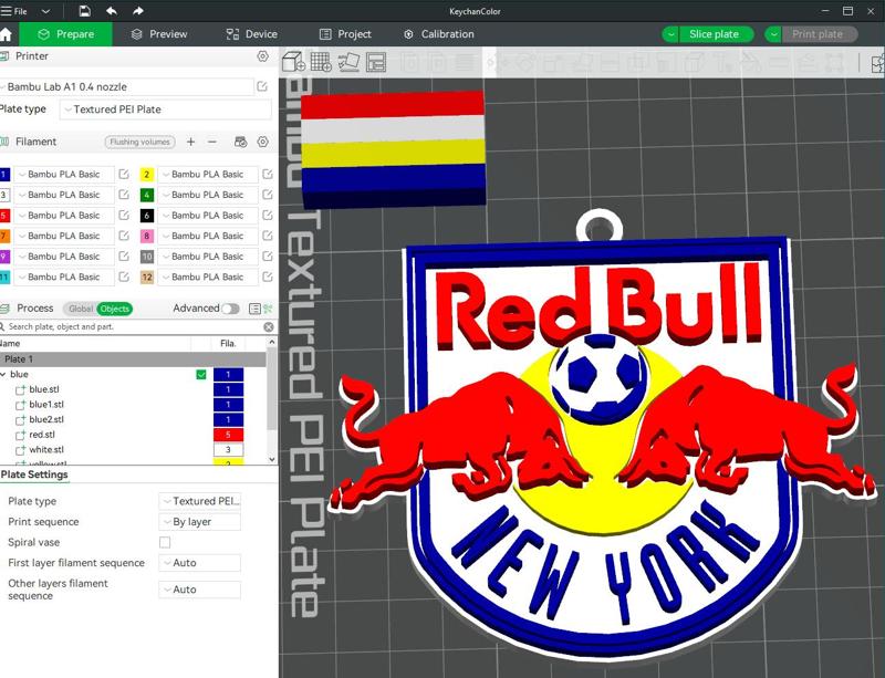MLS new york red bulls Keychain Badge color printable