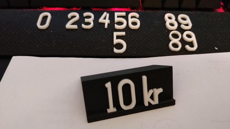 Price stand and numbers