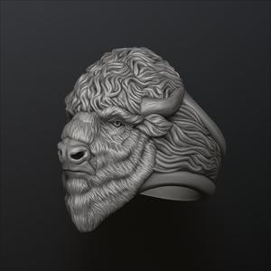 American Bison Buffalo Ring 3D print model