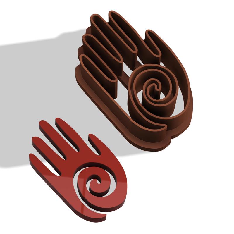 POLYMER CLAY SPIRAL HAND SYMBOL CUTTER