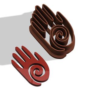 POLYMER CLAY SPIRAL HAND SYMBOL CUTTER