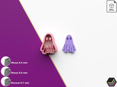 Polymer Clay Cutter Ghost *6 Size *3 Cut Version | Halloween Cutter | STL file for 3D printing