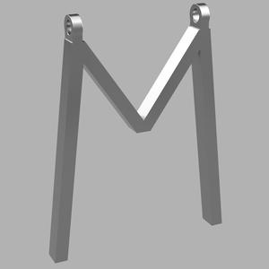 Letter M Greek Style Necklace Amulet