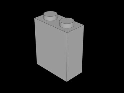 Lego Compatible (3245c.dat) Brick  1 x  2 x  2 without Understud   