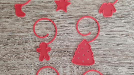 Christmas glass tags / markers (7 pieces)