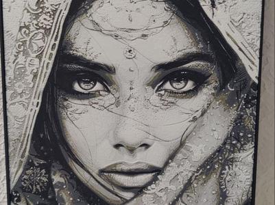 woman with beautiful eyes hueforge