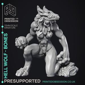 Hell Wolf - Bone - PRESUPPORTED - Hell Hath No Fury - 32mm Scale