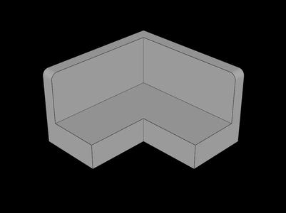 Lego Compatible (91501.dat) Panel  2 x  2 x  1 Corner with Rounded Corners   