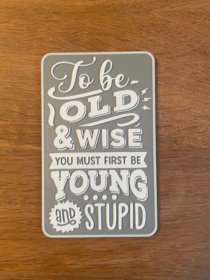 Funny Old / Wise / Sign / Wall Art / Decor / Gift
