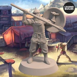 Empire of Jagrad Soldier with Spear - Pose 1 - 3D printable miniature - STL file