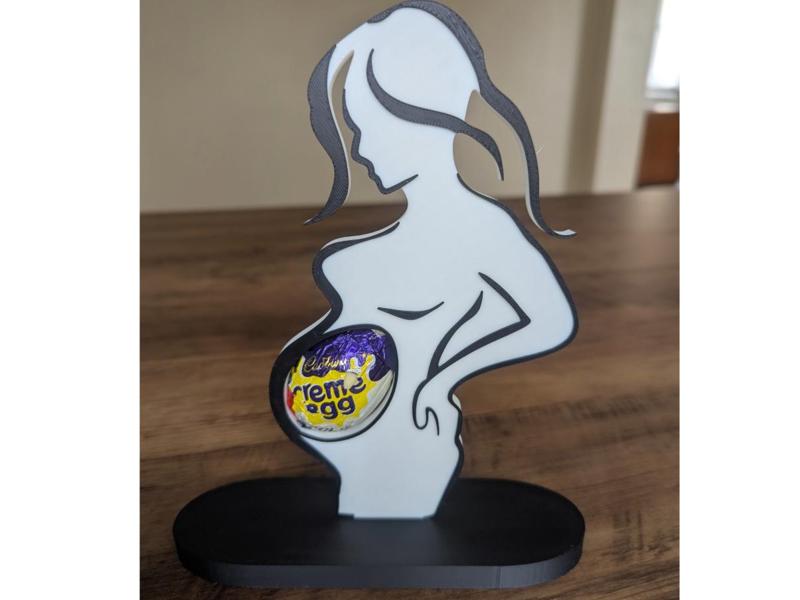 Pregnant Woman Creme Egg Stand