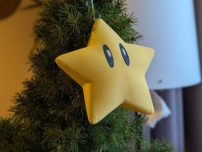 Mario Star Christmas Ornament   