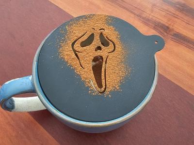 Perfect Scream Latte Art Stencil