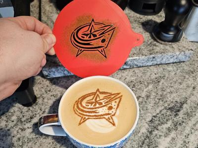 Perfect CBJ Columbus Blue Jacket Latte Art Stencil