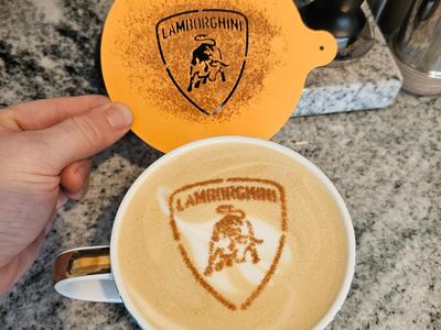 Perfect Lamborghini Emblem Latte Art Stencil