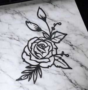 Stencil Rose Wall Art