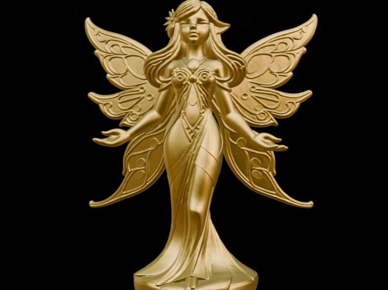 Fairy Angel with Butterfly Wings 3D Sculpture