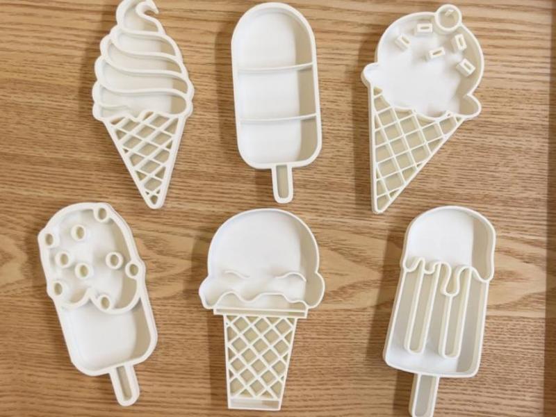 sensory play ice cream filling tray