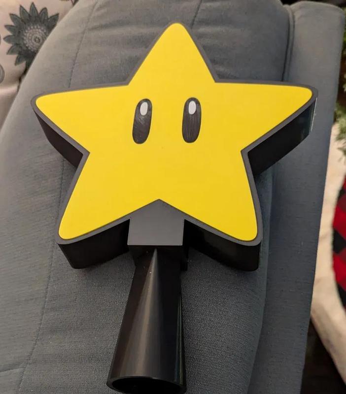 Mario Star Christmas Tree Topper   