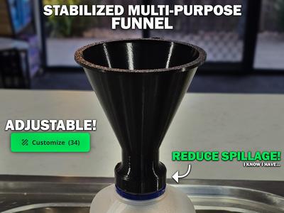Adjustable Stabilized Multi-Purpose Funnel