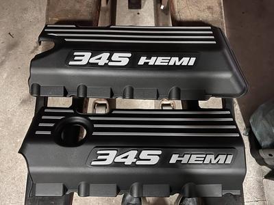 345 hemi engine cover badge