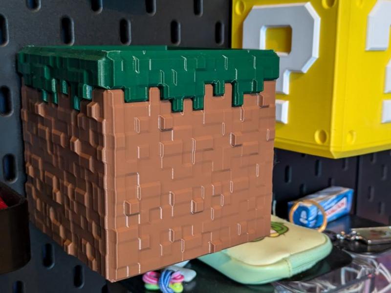 IKEA Skadis Minecraft grass block pencil case