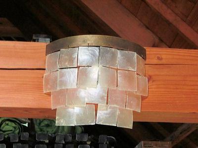 Capiz shell wall light