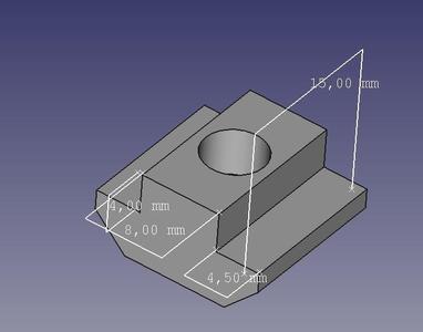 T-Slot slide-in nut for M6 screws in 4040 / 4080 extrusions