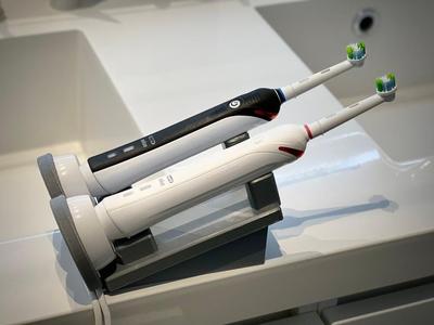 Oral B dual electric toothbrush holder - with slanted base