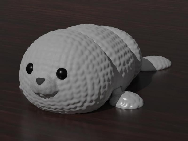 Articulated  Baby Seal Keychain