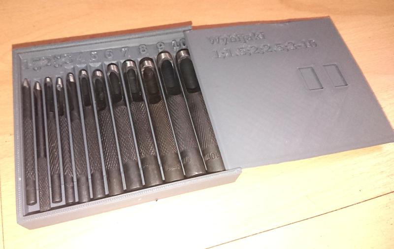 Box for set of puncher 1;1.5;2;2.5;3-10 Lenght 55-66 